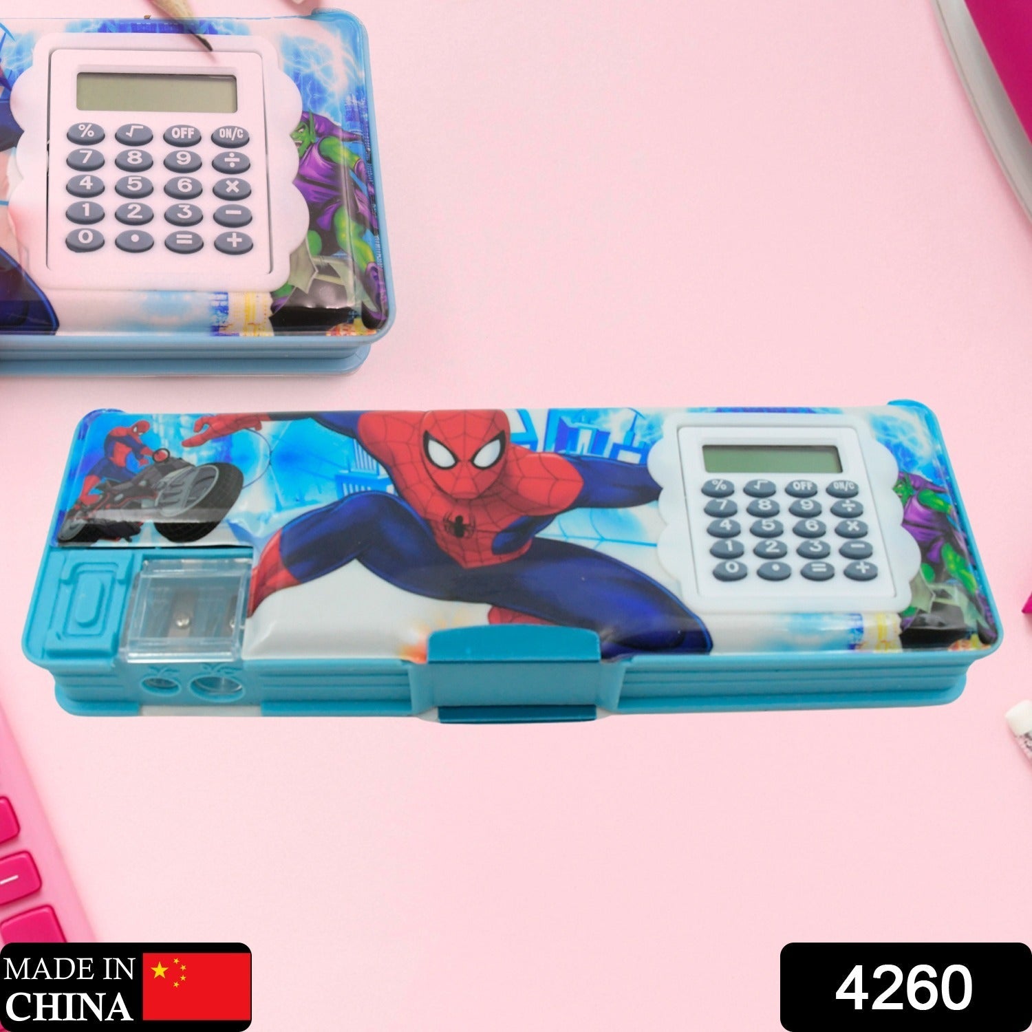 4260 Art & Stationery Cartoon Multi-functional Geometry Box for Boys with Inbuilt Calculator, 2 Sides Open and Double Sharpener Stationery Kit Pencil Box for Boys Art Plastic Pencil Box for Girls and Boys 4260 Art & Stationery Cartoon Multi-functional Geometry Box for Boys with Inbuilt Calculator, 2 Sides Open and Double Sharpener Stationery Kit Pencil Box for Boys Art Plastic Pencil Box for Girls and Boys